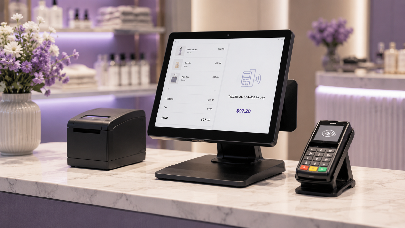 Real POS setup on a retail counter